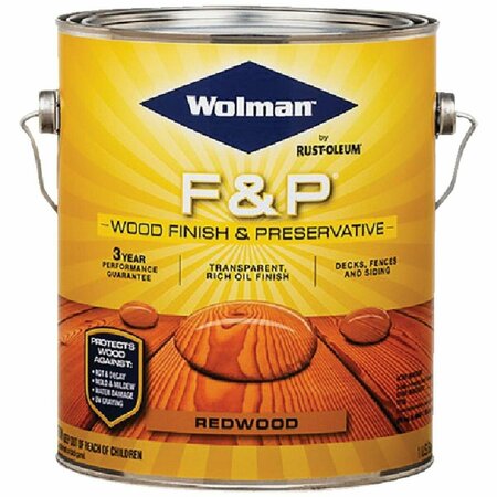 WOLMAN F&P Transparent Wood Finish And Preservative, Redwood, 1 Gal. 14406